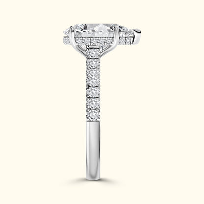 Elizabeth' Engagement Ring - French Pavé Halo Design