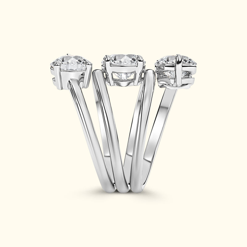 Round Diamond Spiral Ring