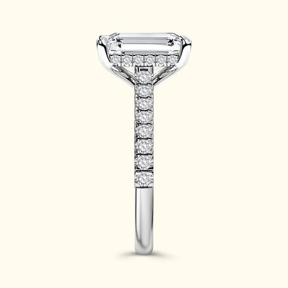 'Elizabeth' Engagement Ring - French Pavé Halo Design