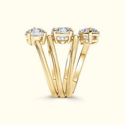 Round Diamond Spiral Ring