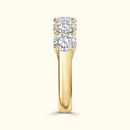 'Addison' 5 Stone Round Diamond Wedding Band