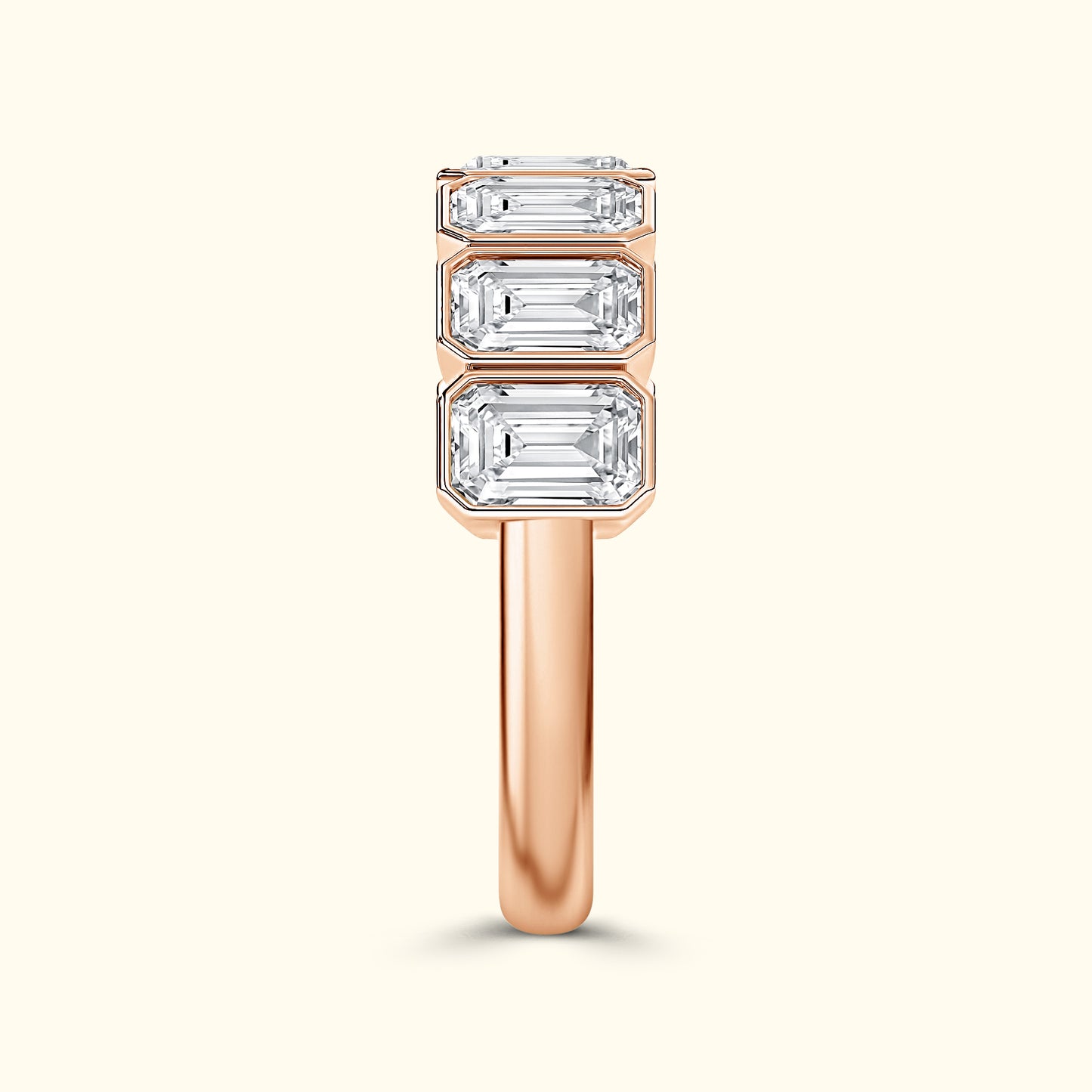 'Reagan' 7 Stone 2.45ct Emerald Bezel Set Diamond Wedding Band