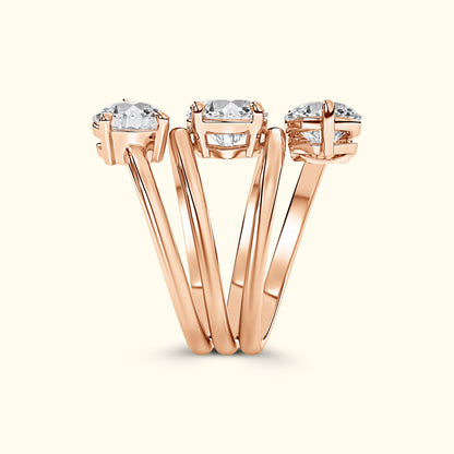 Round Diamond Spiral Ring