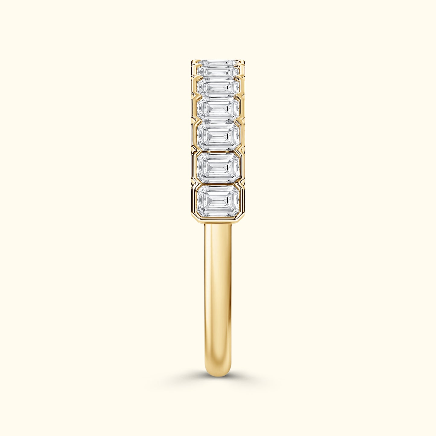 'Lucy' 14 Stone Emerald Cut Diamond Wedding Band