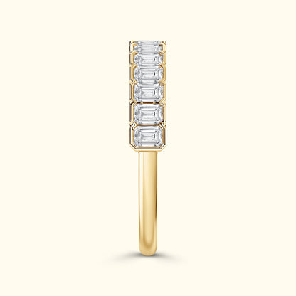 'Lucy' 14 Stone Emerald Cut Diamond Wedding Band
