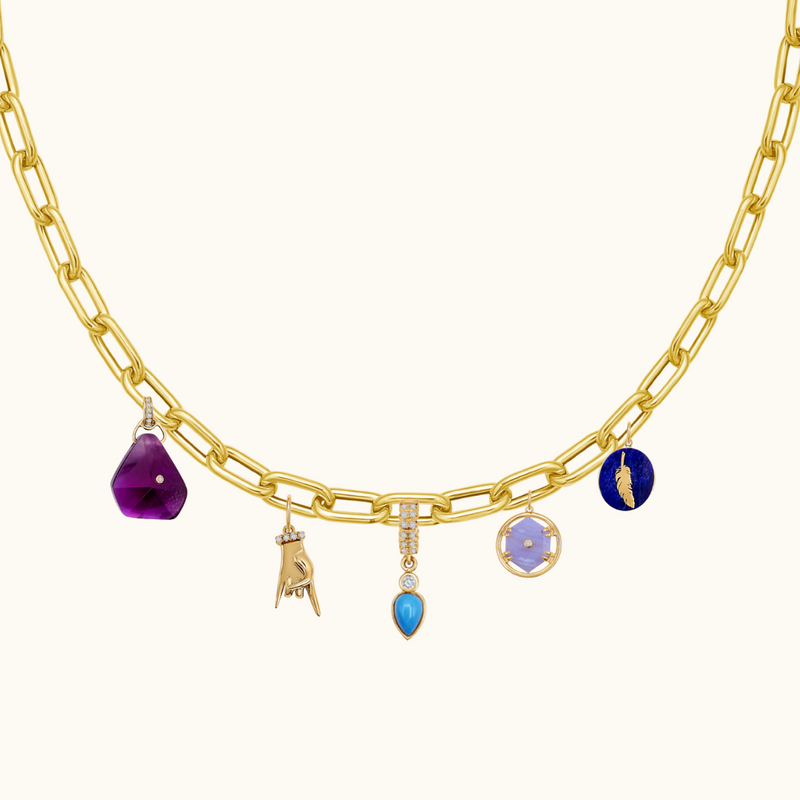 Blue Chalcedony Hexagon Medallion