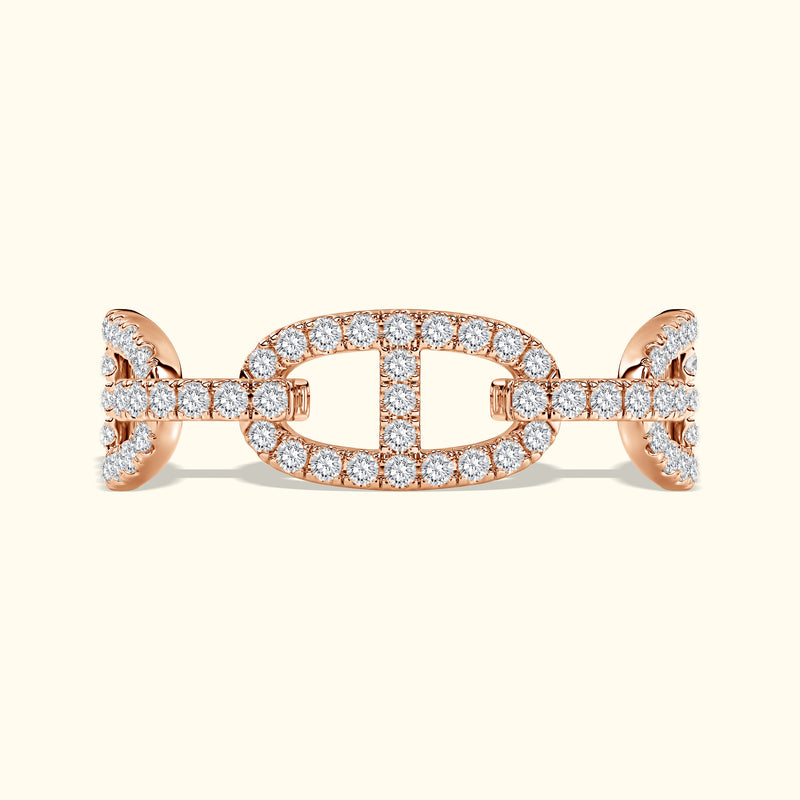 Diamond Chain Link Wedding Band