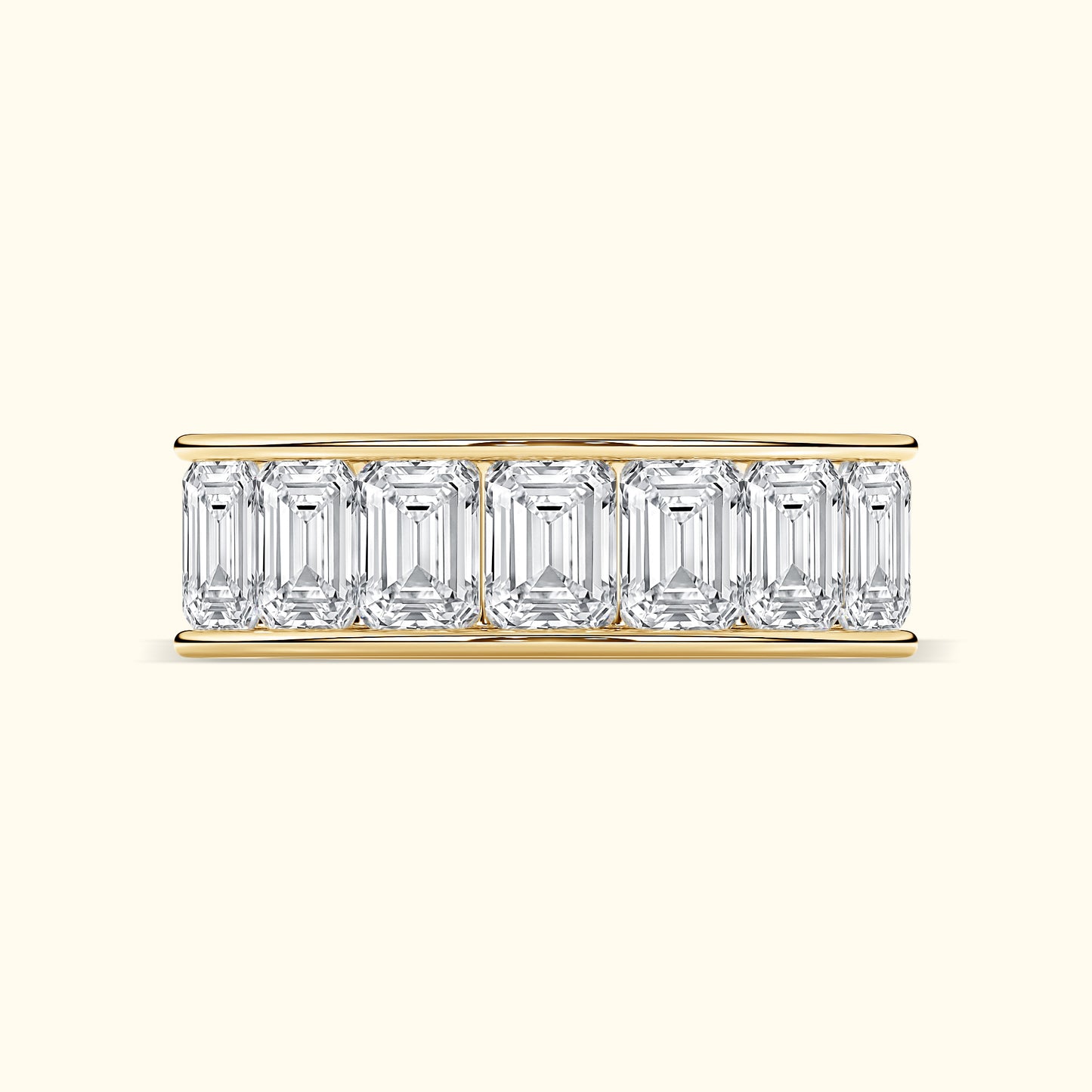 'Allison'Emerald-Cut Diamond Channel-Set Eternity Band