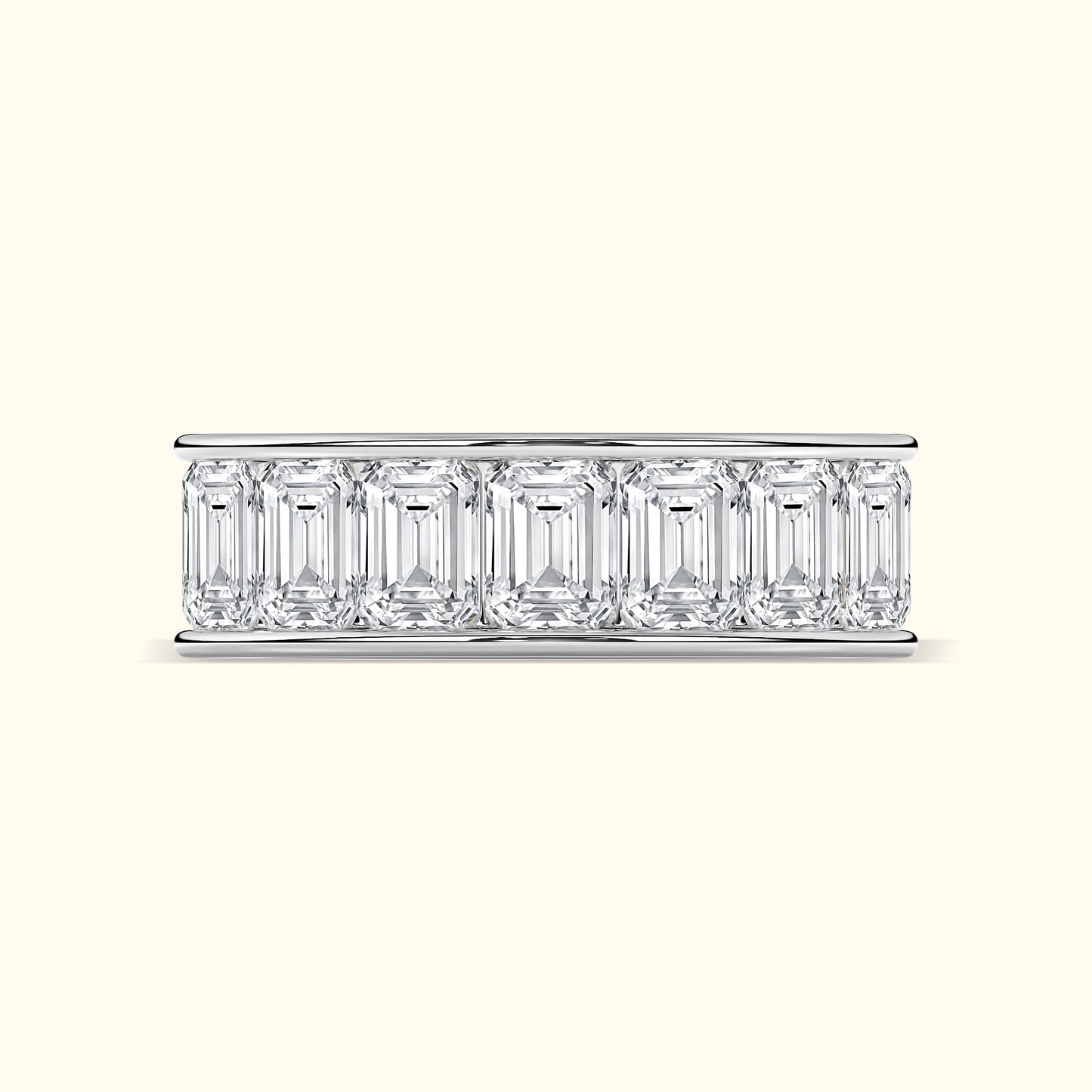 'Allison'Emerald-Cut Diamond Channel-Set Eternity Band