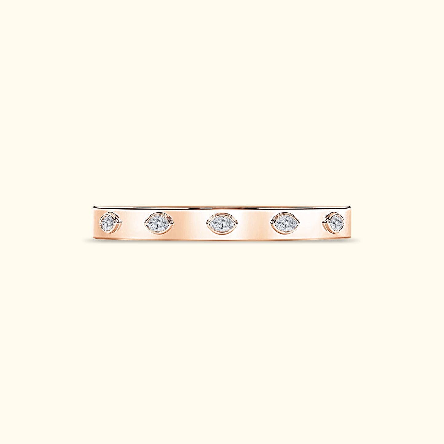 Bezel Set Marquise Diamond Bracelet
