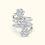 Round Diamond Spiral Ring