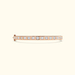 Bezel Set Emerald and Round Mixed Diamond Bracelet