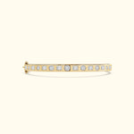 Bezel Set Emerald and Round Mixed Diamond Bracelet