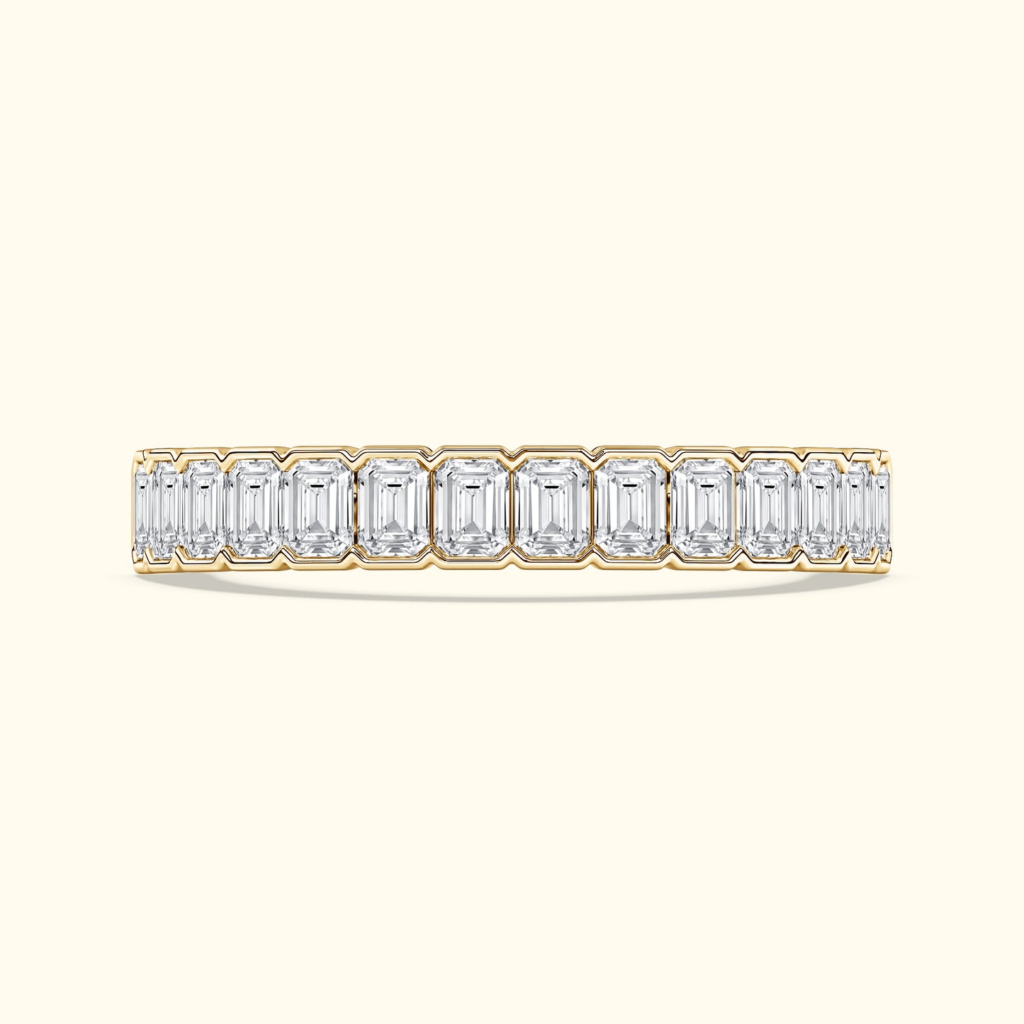 'Lucy' 14 Stone Emerald Cut Diamond Wedding Band