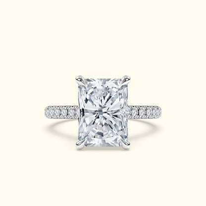 'Elizabeth' Engagement Ring - French Pavé Halo Design