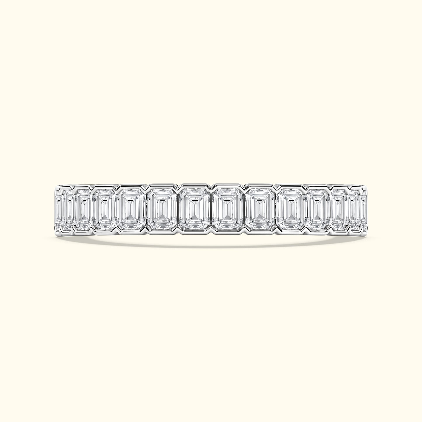 'Lucy' 14 Stone Emerald Cut Diamond Wedding Band