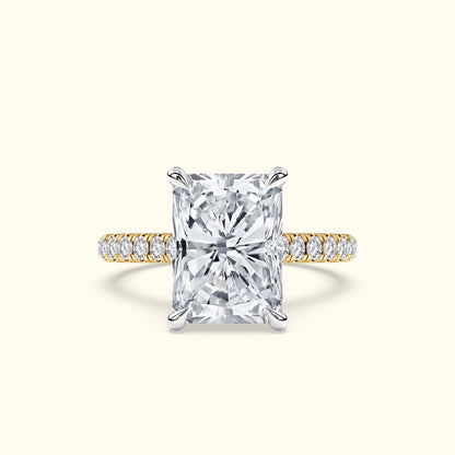 'Elizabeth' Engagement Ring - French Pavé Halo Design
