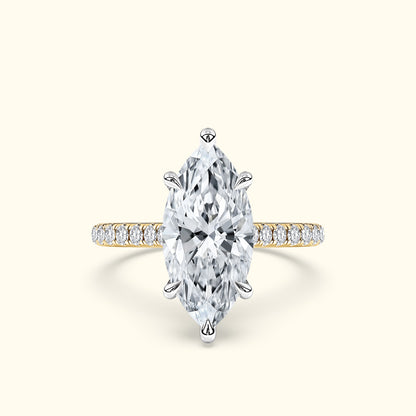 Elizabeth' Engagement Ring - French Pavé Halo Design