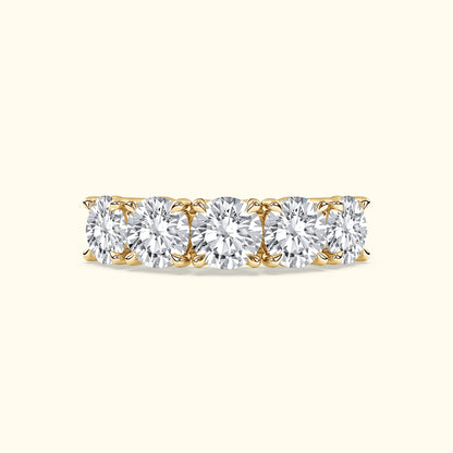 'Addison' 5 Stone Round Diamond Wedding Band