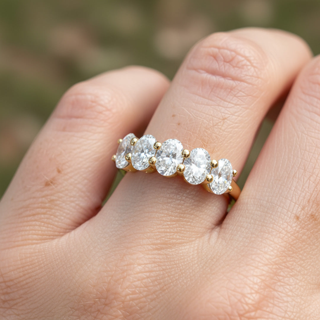 'Amelia' 5 Stone 2.00ct Oval Diamond Wedding Band