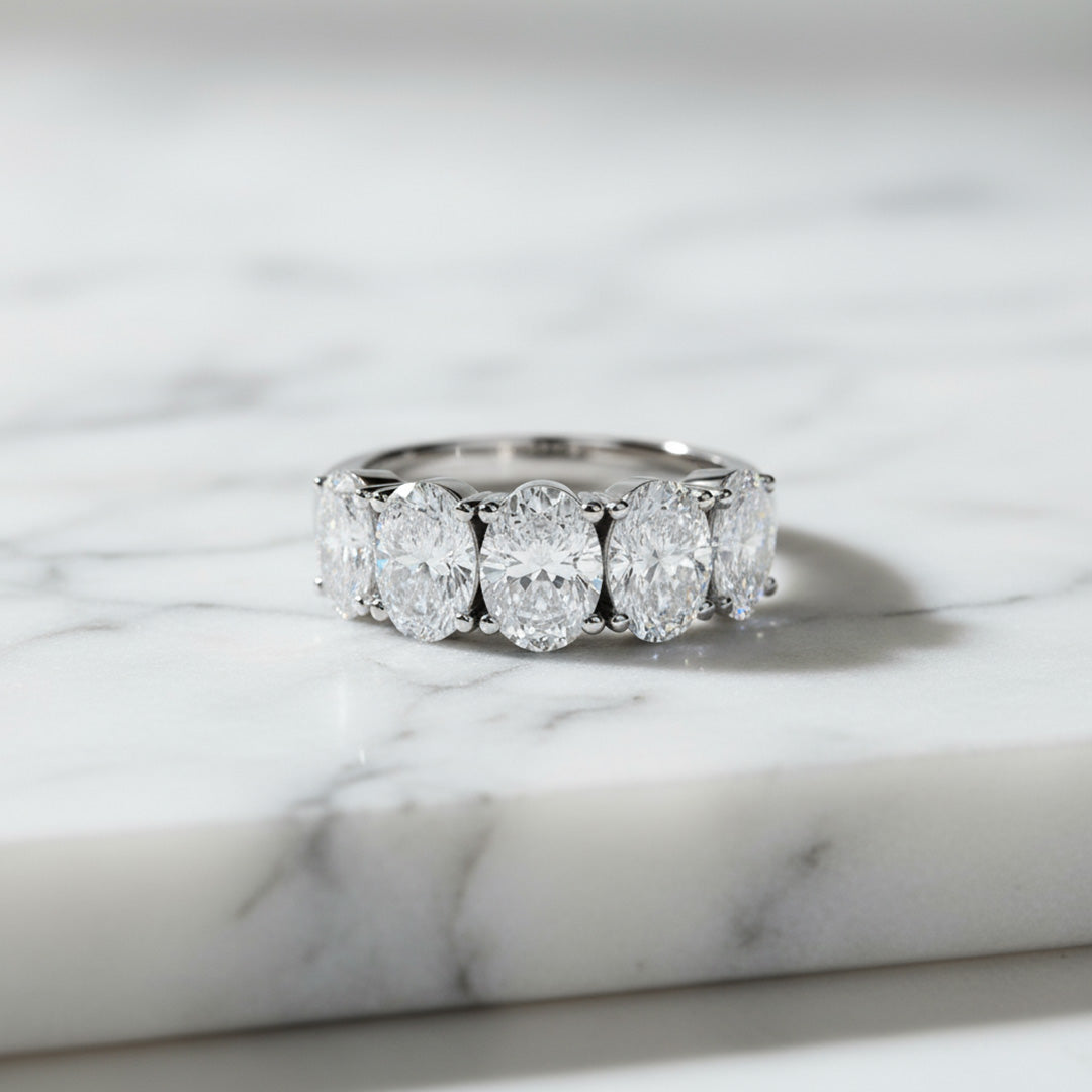 'Amelia' 5 Stone 2.00ct Oval Diamond Wedding Band