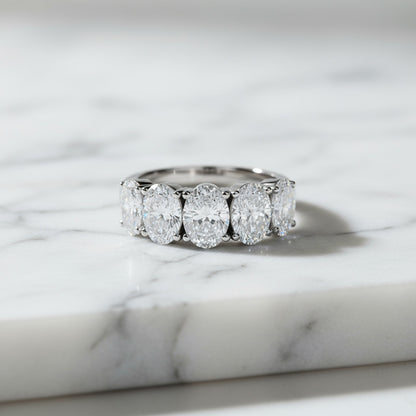 'Amelia' 5 Stone 2.00ct Oval Diamond Wedding Band