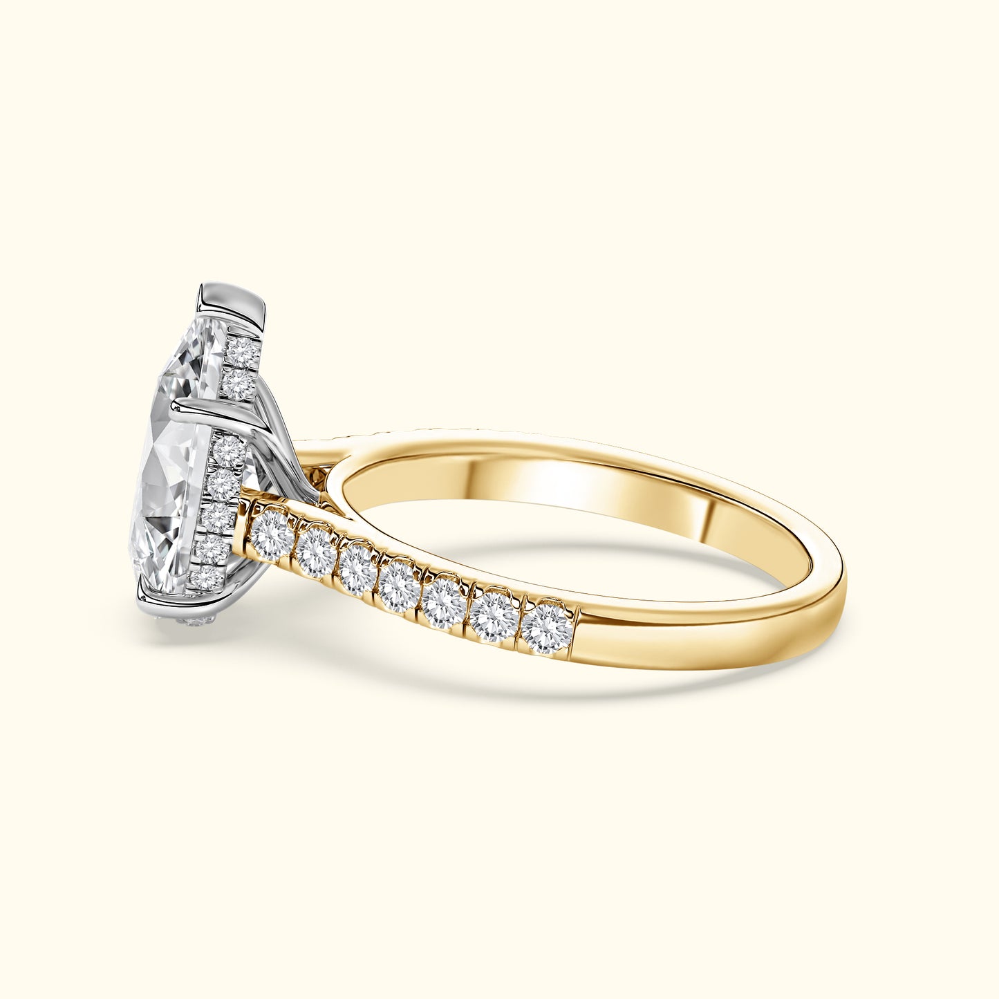 Elizabeth' Engagement Ring - French Pavé Halo Design