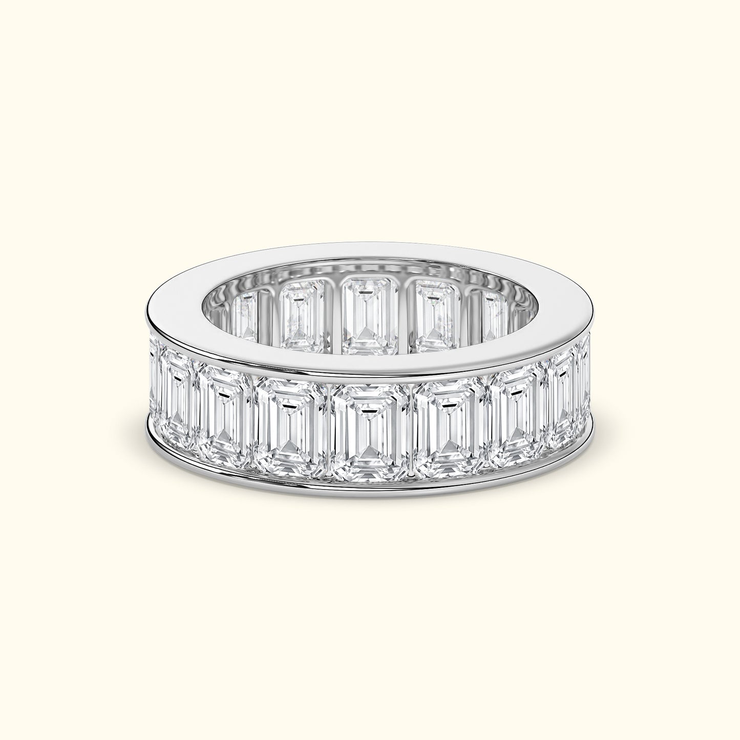 'Allison'Emerald-Cut Diamond Channel-Set Eternity Band