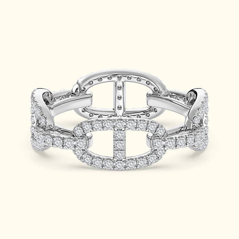 Diamond Chain Link Wedding Band