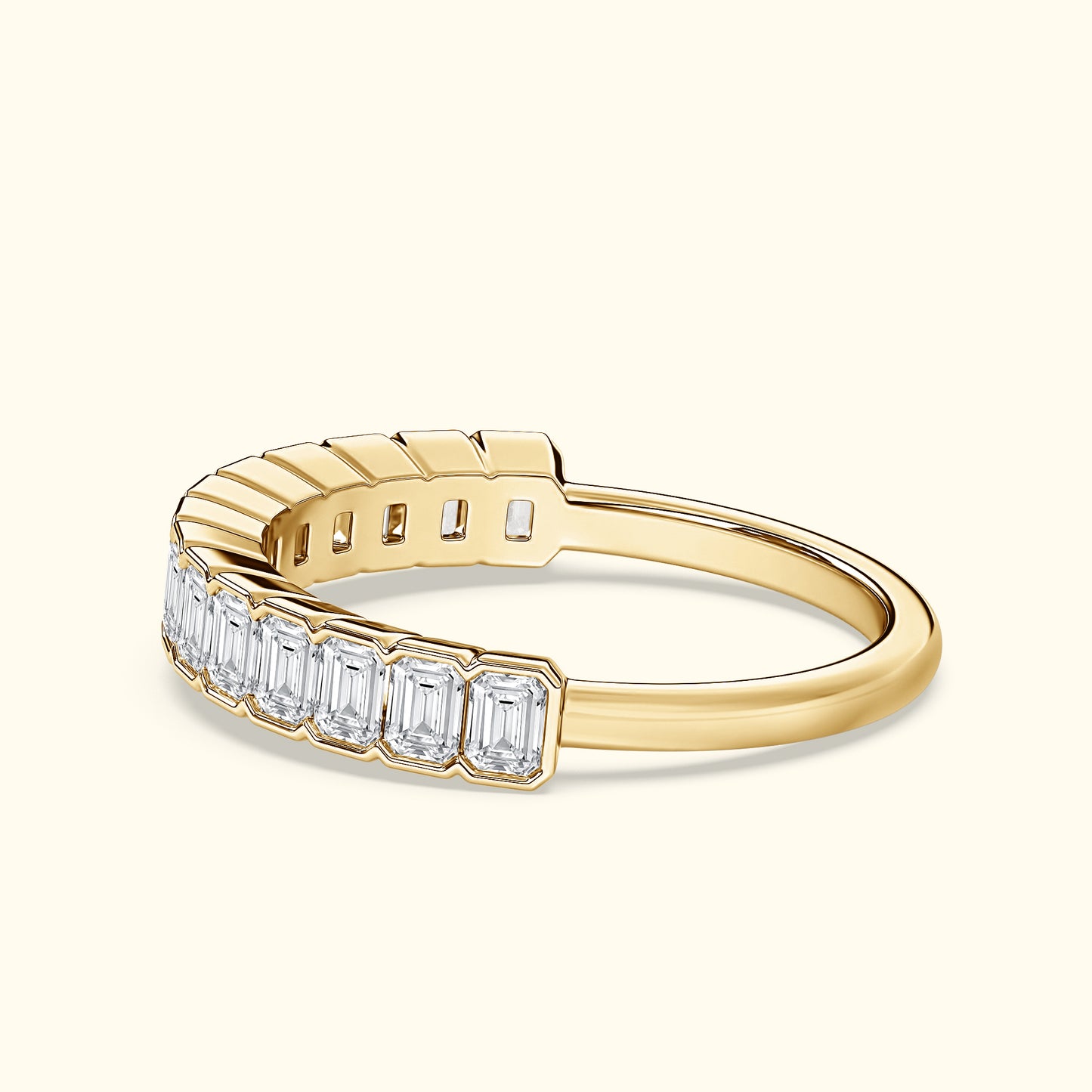 'Lucy' 14 Stone Emerald Cut Diamond Wedding Band