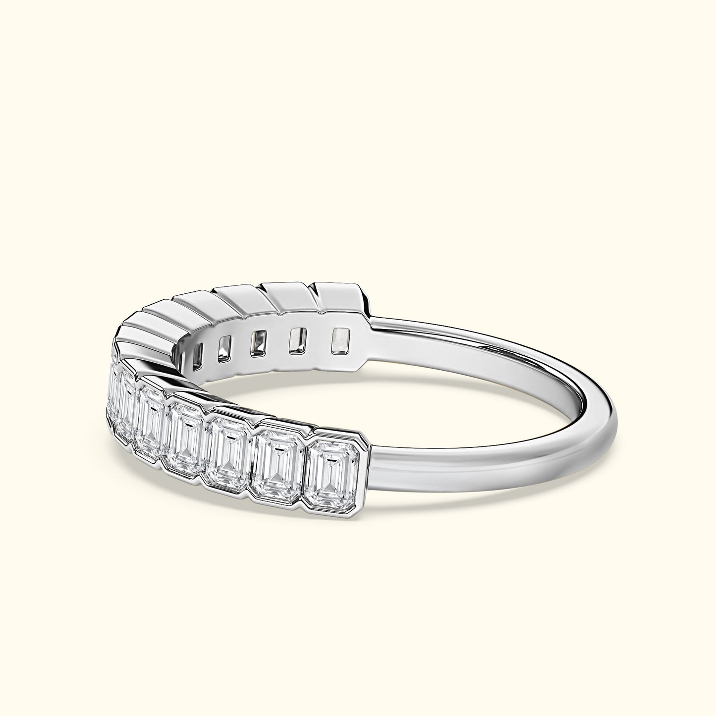 'Lucy' 14 Stone Emerald Cut Diamond Wedding Band