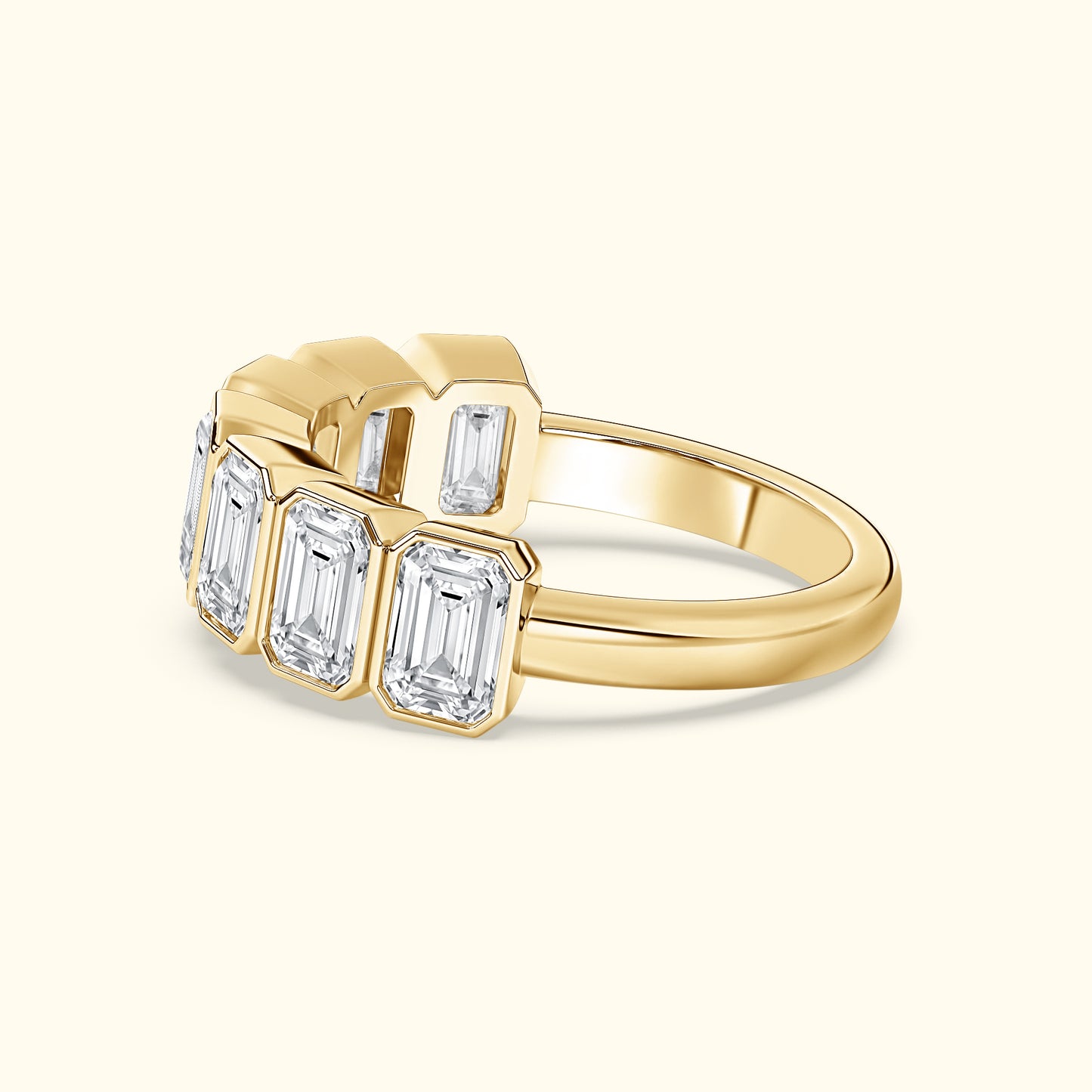 'Reagan' 7 Stone 2.45ct Emerald Bezel Set Diamond Wedding Band