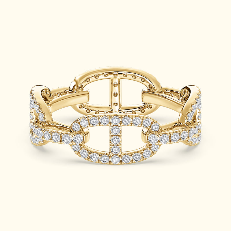 Diamond Chain Link Wedding Band