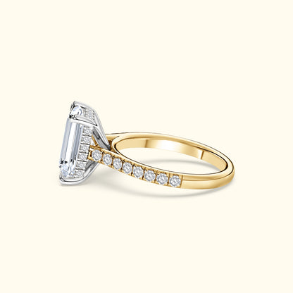 'Elizabeth' Engagement Ring - French Pavé Halo Design