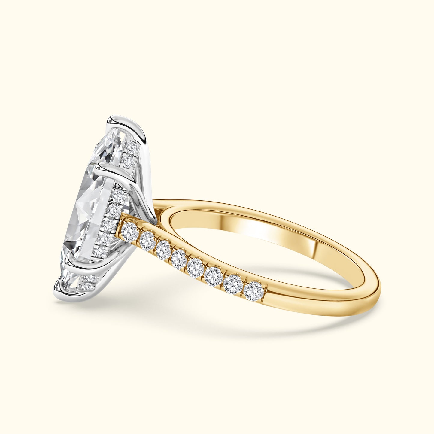 Elizabeth' Engagement Ring - French Pavé Halo Design