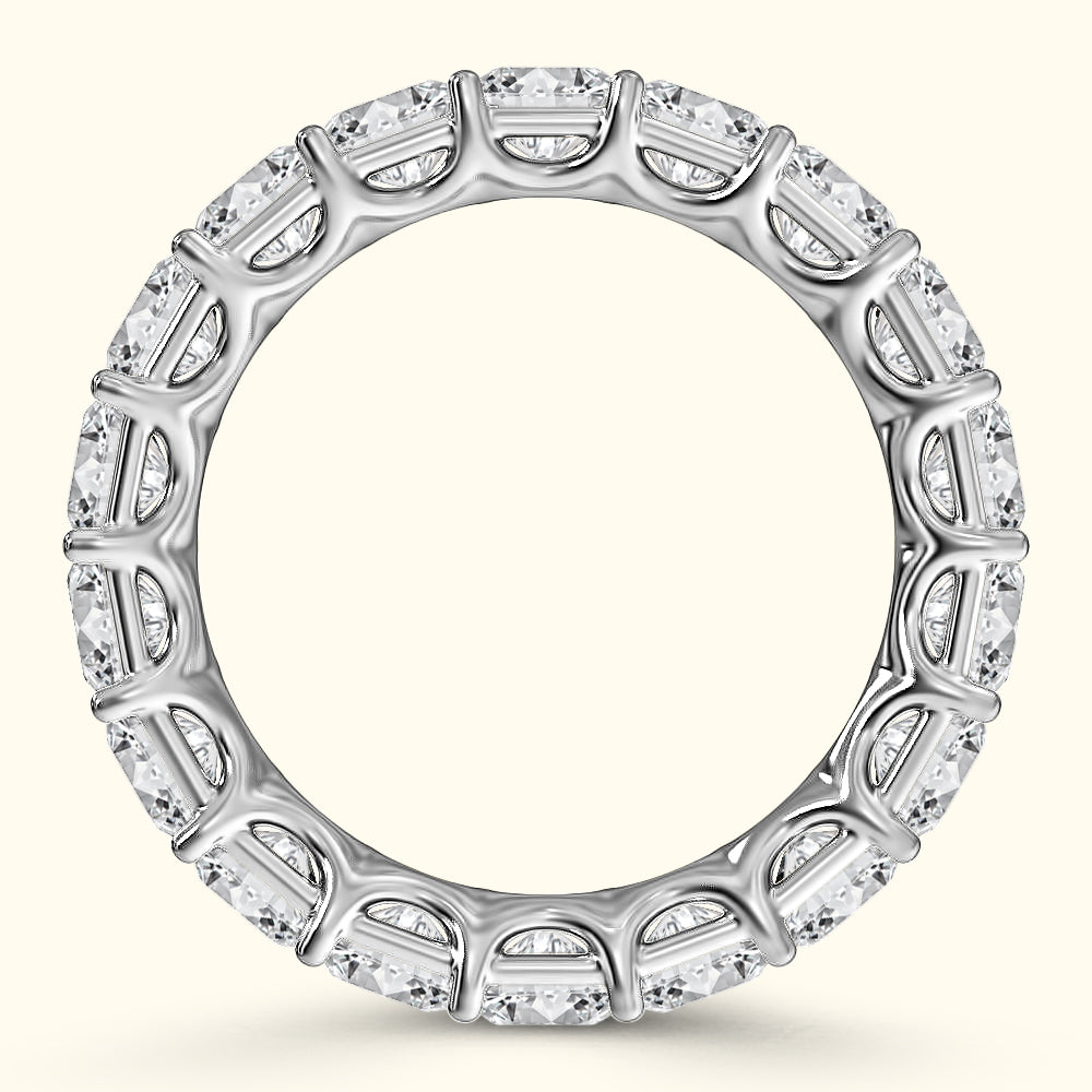 'Carmen' Eternity Emerald Diamond Wedding Band