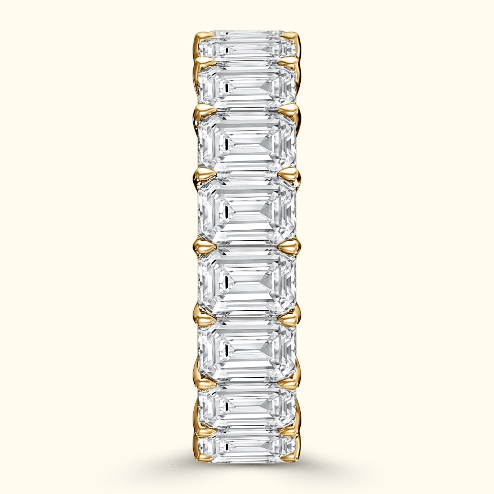 'Carmen' Eternity Emerald Diamond Wedding Band