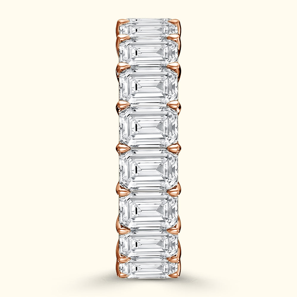 'Carmen' Eternity Emerald Diamond Wedding Band