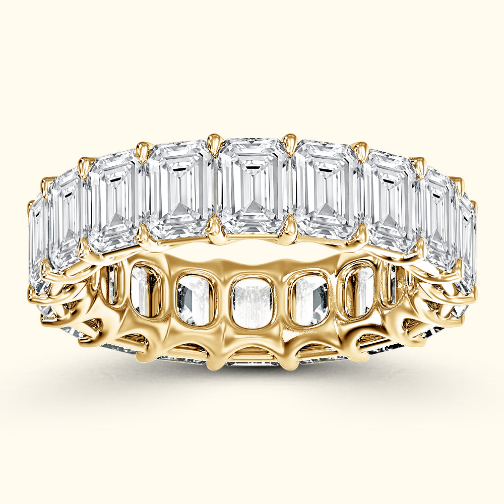 'Carmen' Eternity Emerald Diamond Wedding Band