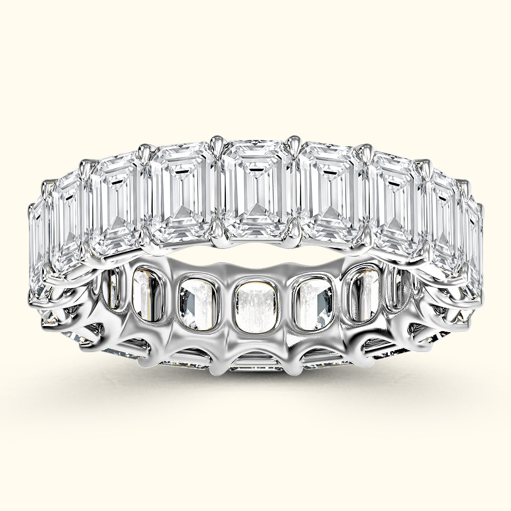 'Carmen' Eternity Emerald Diamond Wedding Band