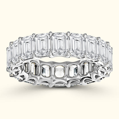 'Carmen' Eternity Emerald Diamond Wedding Band