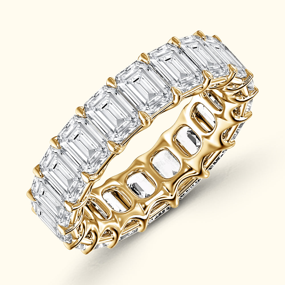 'Carmen' Eternity Emerald Diamond Wedding Band