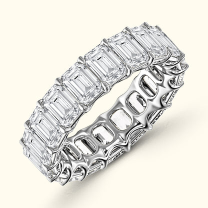 'Carmen' Eternity Emerald Diamond Wedding Band