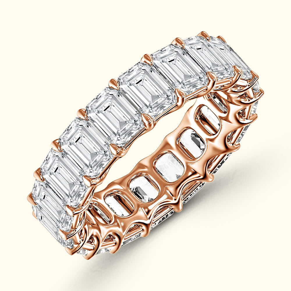 'Carmen' Eternity Emerald Diamond Wedding Band