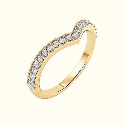 Emmie French Pave V-Shaped Diamond Band