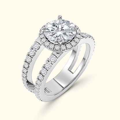 Goldie ' Diamond Engagement Ring - Halo Elegance