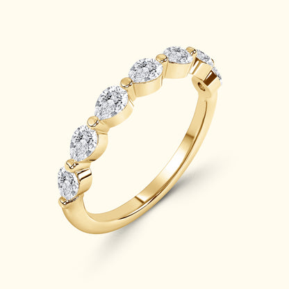 'Nora' Pear Shaped Diamond Wedding Band