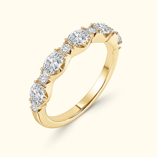 'Chrissy' Round & Oval 1.15ct Diamond Wedding Band