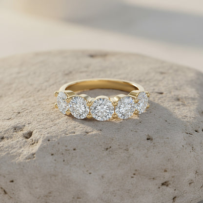 'Emily' 5 Stone 2.00ct  Round Diamond Wedding Band