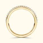 Gold band with sparkling diamonds along the top edge.